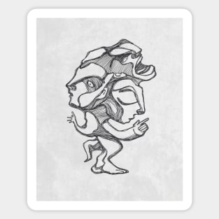 Weird human form illustration Sticker